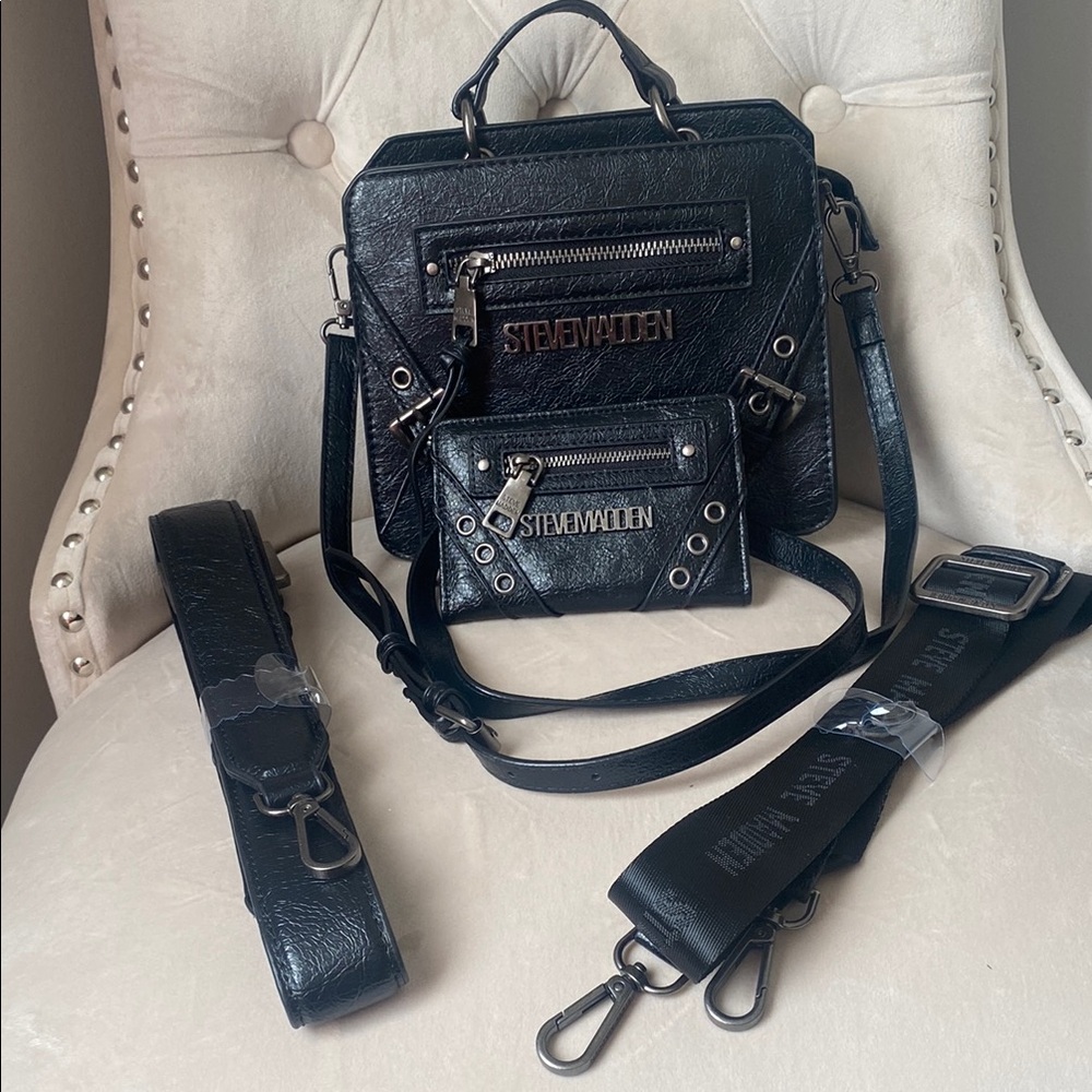 Steve Madden Women's Black Bag Set - NEW